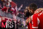 22.11.2025, Fussball Bundesliga 2025/2026, 11.Spieltag, FC Bayern Mnchen - SC Freiburg, in der Allianz-Arena Mnchen, Torjubel Dayot Upamecano (FC Bayern Mnchen) mit Jonathan Tah (re, FC Bayern Mnchen) 
