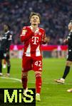 22.11.2025, Fussball Bundesliga 2025/2026, 11.Spieltag, FC Bayern Mnchen - SC Freiburg, in der Allianz-Arena Mnchen, Lennart Karl (FC Bayern Mnchen) unzufrieden.