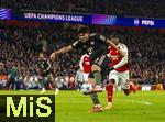 26.11.2025,  Fussball UEFA Championsleague 2025/2026: Vorrunde 5.Spieltag, FC Arsenal - FC Bayern Mnchen, im Emirates-Stadion London (England), Min-jae Kim (Bayern Mnchen, Minjae Kim) Schuss. 