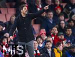 26.11.2025,  Fussball UEFA Championsleague 2025/2026: Vorrunde 5.Spieltag, FC Arsenal - FC Bayern M�nchen, im Emirates-Stadion London (England), Trainer Mikel Arteta (FC Arsenal) in Rage   