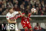 06.12.2025, Fussball Bundesliga 2025/2026, 13.Spieltag, VfB Stuttgart - FC Bayern M�nchen, in der MHP-Arena Stuttgart, v.li: Ramon Hendriks (Stuttgart) gegen Michael Olise (FC Bayern M�nchen) 