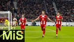 06.12.2025, Fussball Bundesliga 2025/2026, 13.Spieltag, VfB Stuttgart - FC Bayern M�nchen, in der MHP-Arena Stuttgart, Torjubel Harry Kane (FC Bayern M�nchen), Joshua Kimmich (FC Bayern M�nchen), Luis Diaz (FC Bayern M�nchen) 