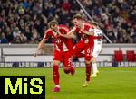 06.12.2025, Fussball Bundesliga 2025/2026, 13.Spieltag, VfB Stuttgart - FC Bayern M�nchen, in der MHP-Arena Stuttgart, Torjubel Joshua Kimmich (re, FC Bayern M�nchen), Harry Kane (FC Bayern M�nchen),