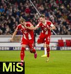 06.12.2025, Fussball Bundesliga 2025/2026, 13.Spieltag, VfB Stuttgart - FC Bayern M�nchen, in der MHP-Arena Stuttgart, Torjubel Joshua Kimmich (re, FC Bayern M�nchen), Harry Kane (FC Bayern M�nchen),