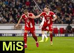 06.12.2025, Fussball Bundesliga 2025/2026, 13.Spieltag, VfB Stuttgart - FC Bayern M�nchen, in der MHP-Arena Stuttgart, Torjubel Joshua Kimmich (re, FC Bayern M�nchen), Harry Kane (FC Bayern M�nchen),