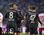 06.01.2026, Fussball 1. Bundesliga 2025/2026, Testspiel: RB Salzburg - FC Bayern M�nchen, in der Red Bull Arena Salzburg. Torjubel v.l. Leon Goretzka (FC Bayern M�nchen), Hiroki Ito (FC Bayern M�nchen) und David Santos Daiber (Bayern M�nchen) 