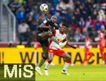 06.01.2026, Fussball 1. Bundesliga 2025/2026, Testspiel: RB Salzburg - FC Bayern M�nchen, in der Red Bull Arena Salzburg (�sterreich), v.li: Dayot Upamecano (FC Bayern M�nchen) gegen Karim Konate (Salzburg).