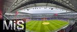 06.01.2026, Fussball 1. Bundesliga 2025/2026, Testspiel: RB Salzburg - FC Bayern M�nchen, in der Red Bull Arena Salzburg. Stadion�bersicht, Totale, �bersicht, Vogelperspektive, Innenansicht,  von den Pressepl�tzen aus. Panorama-Aufnahme