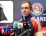 18.01.2026, Fussball, der FC Bayern M�nchen Legends-CUP, im SAP-Garden M�nchen. Philipp Lahm (Bayern M�nchen) beim Interview