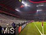 21.01.2026,  Fussball UEFA Championsleague 2025/2026: Vorrunde 7.Spieltag, FC Bayern M�nchen - Union Saint-Gilloise, in der Allianz-Arena M�nchen. Nach einem Pyro-Vorfall beim letzten Champions League Heimspiel, wurden die Bayern-Fans der S�dkurve ausgesperrt von der UEFA. Somit blieb der komplette untere Fan Block bei diesem Spiel leer. 