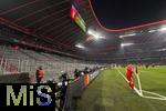 21.01.2026,  Fussball UEFA Championsleague 2025/2026: Vorrunde 7.Spieltag, FC Bayern M�nchen - Union Saint-Gilloise, in der Allianz-Arena M�nchen. Nach einem Pyro-Vorfall beim letzten Champions League Heimspiel, wurden die Bayern-Fans der S�dkurve ausgesperrt von der UEFA. Somit blieb der komplette untere Fan Block bei diesem Spiel leer.  Joshua Kimmich (FC Bayern M�nchen) 
