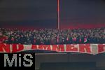 21.01.2026,  Fussball UEFA Championsleague 2025/2026: Vorrunde 7.Spieltag, FC Bayern M�nchen - Union Saint-Gilloise, in der Allianz-Arena M�nchen. Nach einem Pyro-Vorfall beim letzten Champions League Heimspiel, wurden die Bayern-Fans der S�dkurve ausgesperrt von der UEFA. Somit blieb der komplette untere Fan Block bei diesem Spiel leer.  Jedoch haben die Fanvereinigungen tausende Karten der oberen R�nge aufgekauft um dennoch lautstark und mit allen Mitgliedern vor Ort zu sein.