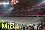 21.01.2026,  Fussball UEFA Championsleague 2025/2026: Vorrunde 7.Spieltag, FC Bayern M�nchen - Union Saint-Gilloise, in der Allianz-Arena M�nchen. Nach einem Pyro-Vorfall beim letzten Champions League Heimspiel, wurden die Bayern-Fans der S�dkurve ausgesperrt von der UEFA. Somit blieb der komplette untere Fan Block bei diesem Spiel leer.  Oben jedoch haben sich tausende Ultras Tickets des obersten Ranges gesichert um ihre Mannschaft dennoch lautstark anzufeuern.