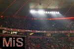 21.01.2026,  Fussball UEFA Championsleague 2025/2026: Vorrunde 7.Spieltag, FC Bayern M�nchen - Union Saint-Gilloise, in der Allianz-Arena M�nchen. Nach einem Pyro-Vorfall beim letzten Champions League Heimspiel, wurden die Bayern-Fans der S�dkurve ausgesperrt von der UEFA. Somit blieb der komplette untere Fan Block bei diesem Spiel leer.  Oben jedoch haben sich tausende Ultras Tickets des obersten Ranges gesichert um ihre Mannschaft dennoch lautstark anzufeuern.