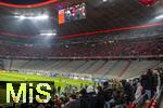 21.01.2026,  Fussball UEFA Championsleague 2025/2026: Vorrunde 7.Spieltag, FC Bayern M�nchen - Union Saint-Gilloise, in der Allianz-Arena M�nchen. Nach einem Pyro-Vorfall beim letzten Champions League Heimspiel, wurden die Bayern-Fans der S�dkurve ausgesperrt von der UEFA. Somit blieb der komplette untere Fan Block bei diesem Spiel leer.  Oben jedoch haben sich tausende Ultras Tickets des obersten Ranges gesichert um ihre Mannschaft dennoch lautstark anzufeuern.