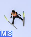 23.01.2026, Skiflug-Weltmeisterschaft Oberstdorf 2026, auf der Heini-Klopfer-Skiflugschanze in Oberstdorf (Deutschland). Einzelwettbewerb Tag 1,  NIKAIDO Ren (Japan) in der Luft.