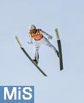 23.01.2026, Skiflug-Weltmeisterschaft Oberstdorf 2026, auf der Heini-Klopfer-Skiflugschanze in Oberstdorf (Deutschland). Einzelwettbewerb Tag 1,  RAIMUND Philipp ((Deutschland) in der Luft. 