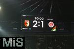 31.01.2026, Fussball 1. Bundesliga 2025/2026, 20.Spieltag, FC Augsburg - FC St. Pauli, in der WWK-Arena Augsburg. Endstand 2:1 steht auf der Anzeigetafel.