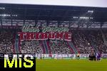 31.01.2026, Fussball 1. Bundesliga 2025/2026, 20.Spieltag, FC Augsburg - FC St. Pauli, in der WWK-Arena Augsburg. Fanchoreografie der Augsburger beim Einlauf der Mannschaften.  