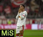 11.02.2026, Fussball DFB-Pokal 2025/2026, Viertelfinale, FC Bayern M�nchen - RB Leipzig, in der Allianz-Arena M�nchen. 
Antonio Nusa (RB Leipzig) unzufrieden

