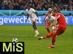 11.02.2026, Fussball DFB-Pokal 2025/2026, Viertelfinale, FC Bayern M�nchen - RB Leipzig, in der Allianz-Arena M�nchen. Torschuss zum 1:0 per Elfmeter von Harry Kane (FC Bayern M�nchen) 

