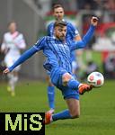 15.02.2026, Fussball 1. Bundesliga 2025/2026, 22.Spieltag, FC Augsburg - 1.FC Heidenheim, in der WWK-Arena Augsburg. Julian Niehues (1. FC Heidenheim 1846) am Ball.
 

