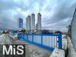 18.02.2026, M�nchen Trudering, Betonmischwerk auf einem Baugrund am Rappenweg. 