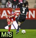 22.02.2026, Google Pixel Frauen-Fussball Bundesliga 2025/2026, 19.Spieltag, FC Bayern M�nchen - VfL Wolfsburg, im Bayern-Campus M�nchen, Klara B�hl (FC Bayern M�nchen) trifft hier zum 4:1 vorbei an Caitlin Dijkstra (Wolfsburg).